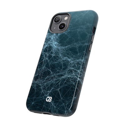 Teal Tough Phone Case for iPhone - Arctic Neural Mesh