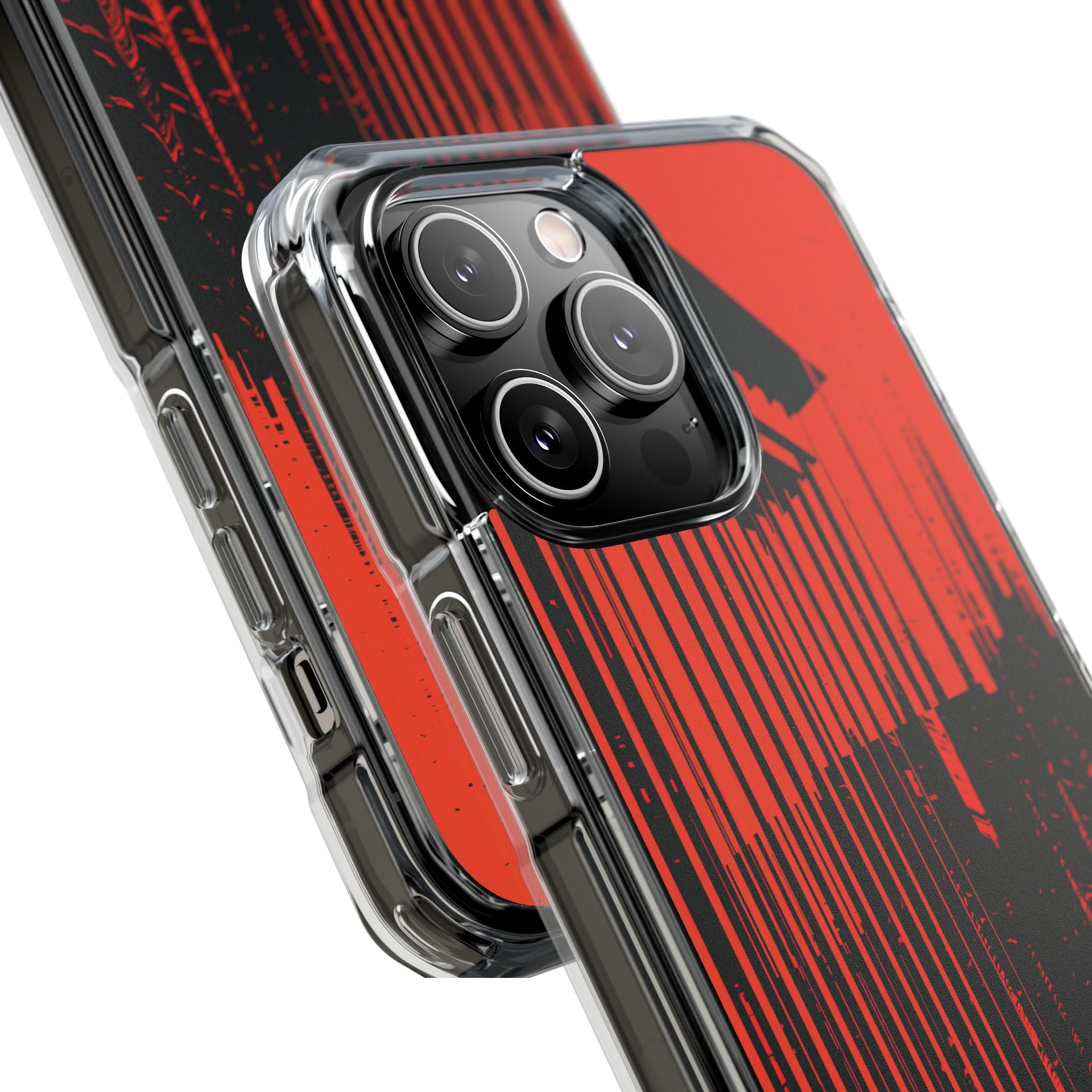 Red Impact MagSafe Phone Case for iPhone - Crimson Brutalist Distortion