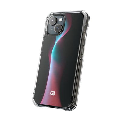 Neon Pixel Flow · Clear Impact Magnetic Phone Case for iPhone · Black