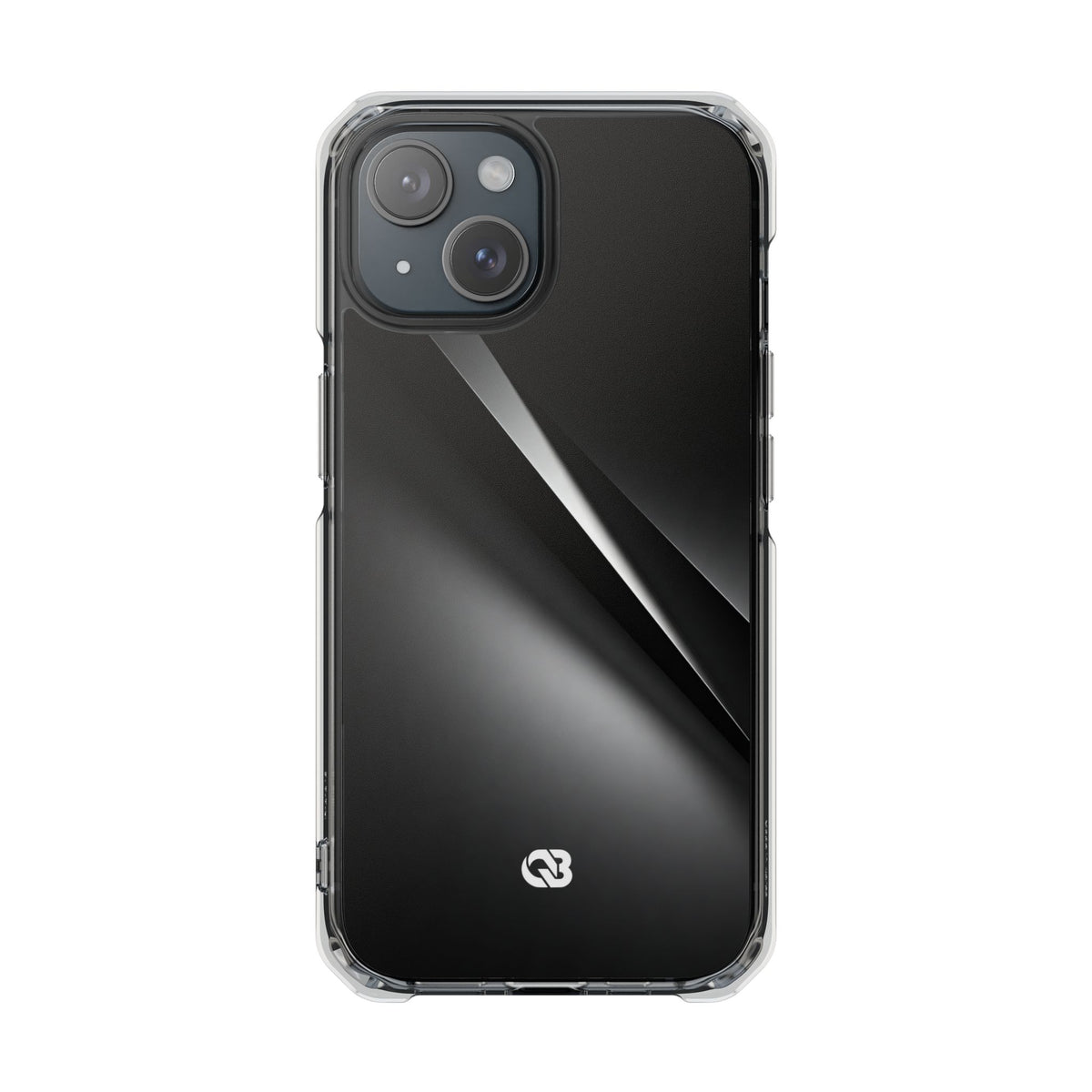 Obsidian Ridge · Clear Impact Magnetic Phone Case for iPhone ·  Black