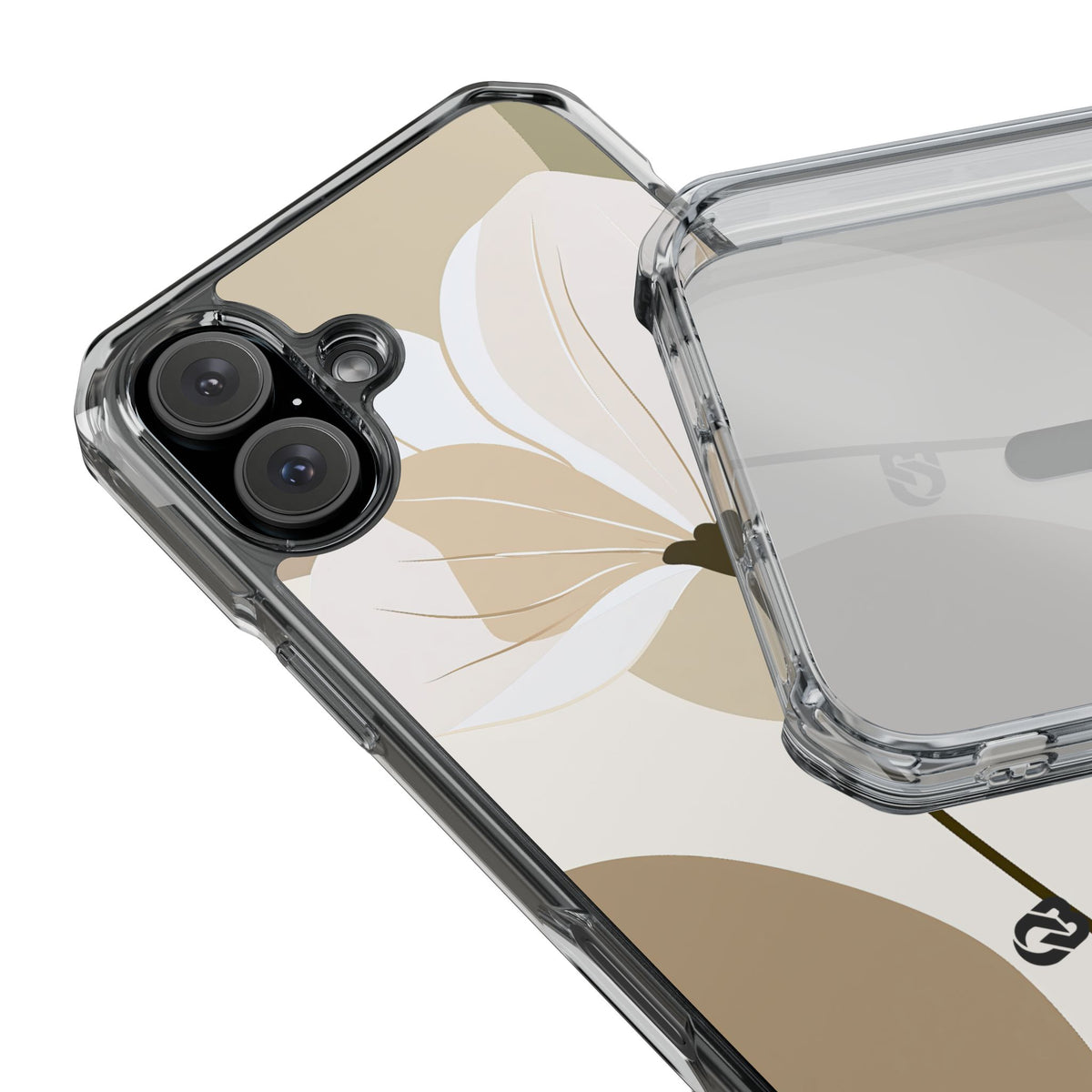 Soft Petal Bloom · Clear Impact Magnetic Phone Case for iPhone ·  Beige