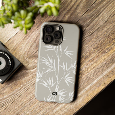 Beige Tough Phone Case for iPhone - Sandstone Bamboo Stalks