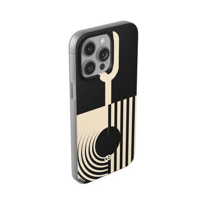 Black Lite Phone Case for iPhone - Ivory Signal Grid