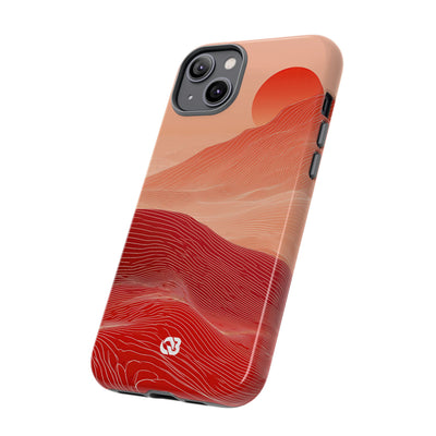 Red Tough Phone Case for iPhone - Crimson Ridge Lines