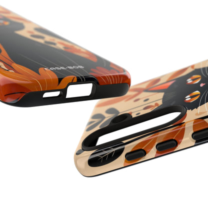 Sort Kat Glød Samsung S24 Cover - Tough