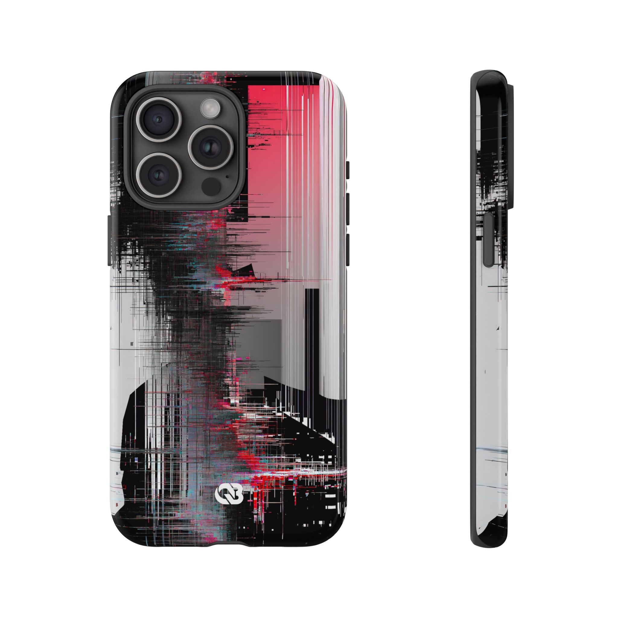 Black Tough Phone Case for iPhone - Crimson Data Leak