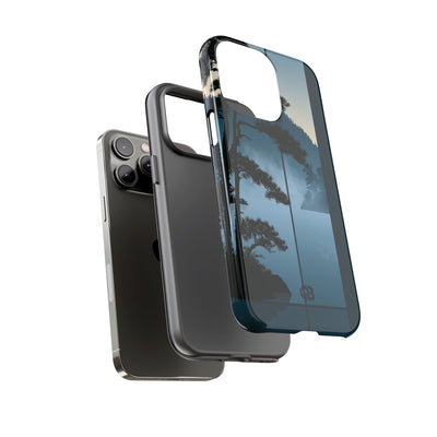 Blue Tough Phone Case for iPhone - Kyoto Mist Pine