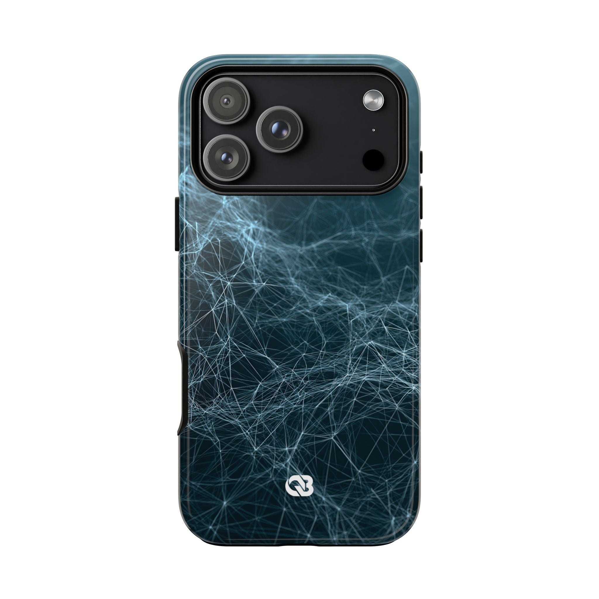 Teal Tough Phone Case for iPhone - Arctic Neural Mesh