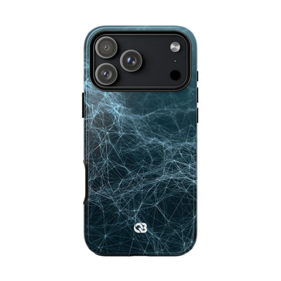 Teal Tough Phone Case for iPhone - Arctic Neural Mesh