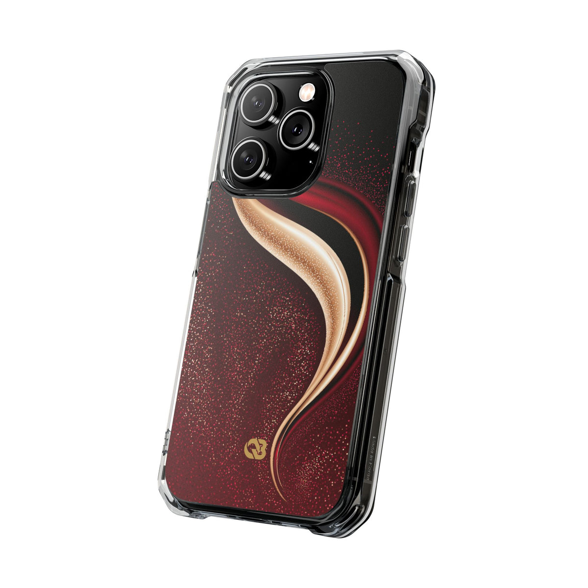 Gilded Crimson Flow · Clear Impact Magnetic Phone Case for iPhone · Red
