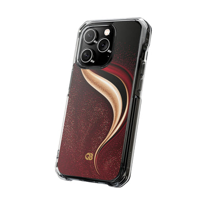 Gilded Crimson Flow · Clear Impact Magnetic Phone Case for iPhone · Red