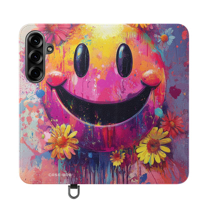 Smiley Bloom Drip - Samsung S25+ Case - Wallet
