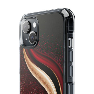 Gilded Crimson Flow · Clear Impact Magnetic Phone Case for iPhone · Red