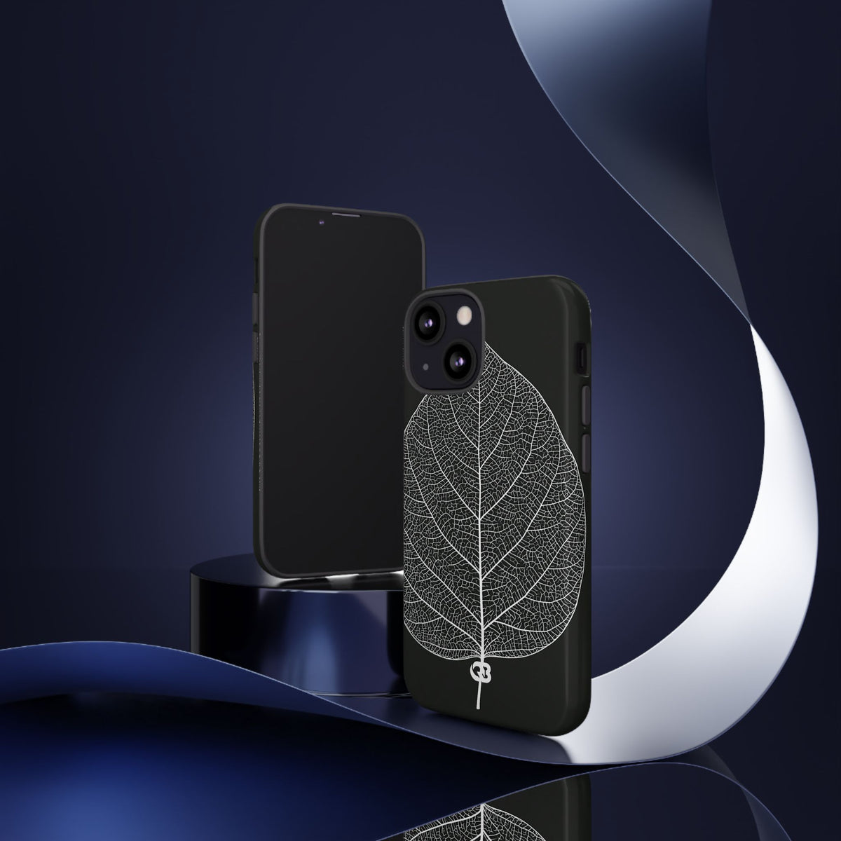 Monochrome Leaf Skeleton · Tough Phone Case for iPhone · Black
