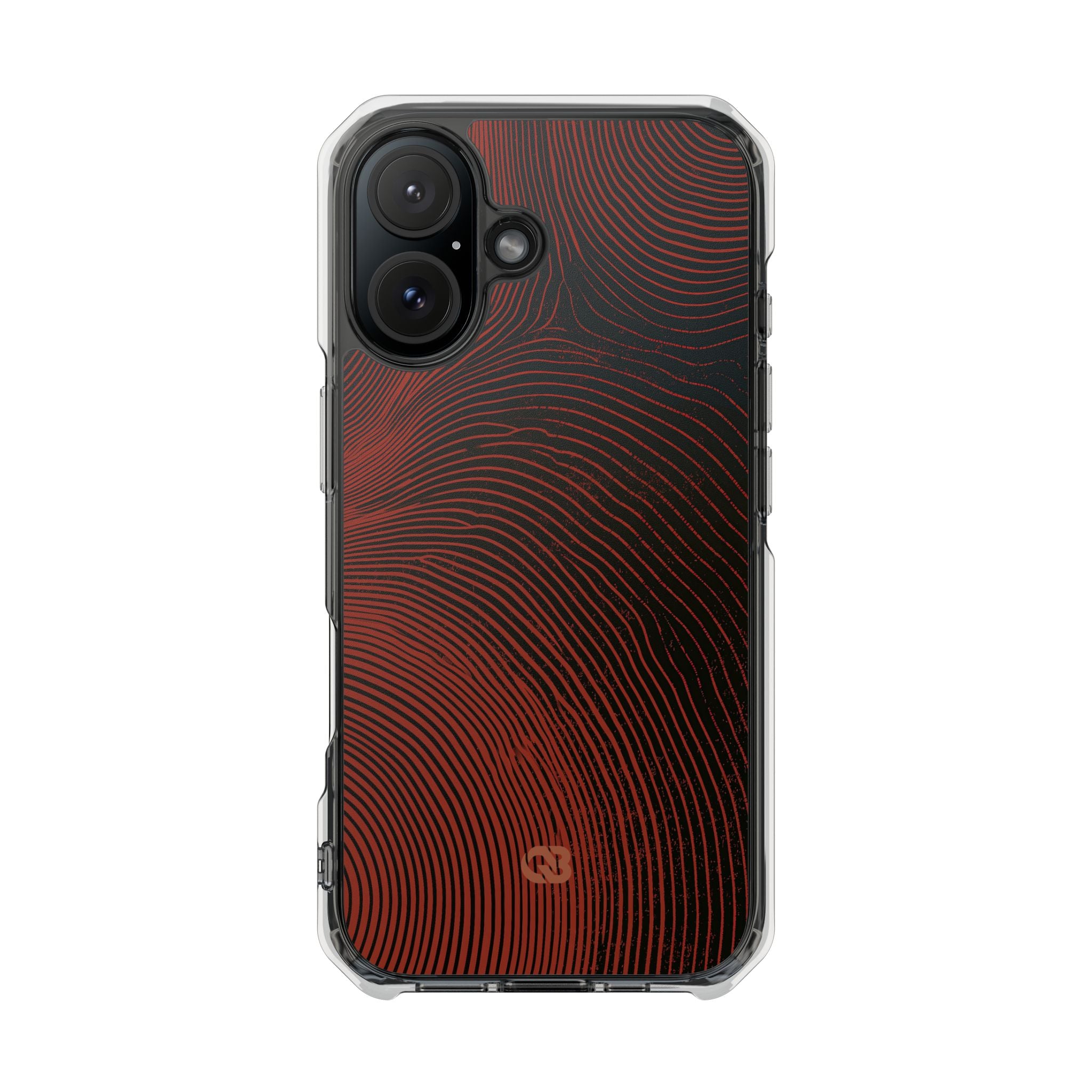 Red Impact MagSafe Phone Case for iPhone - Terracotta Nerve Map