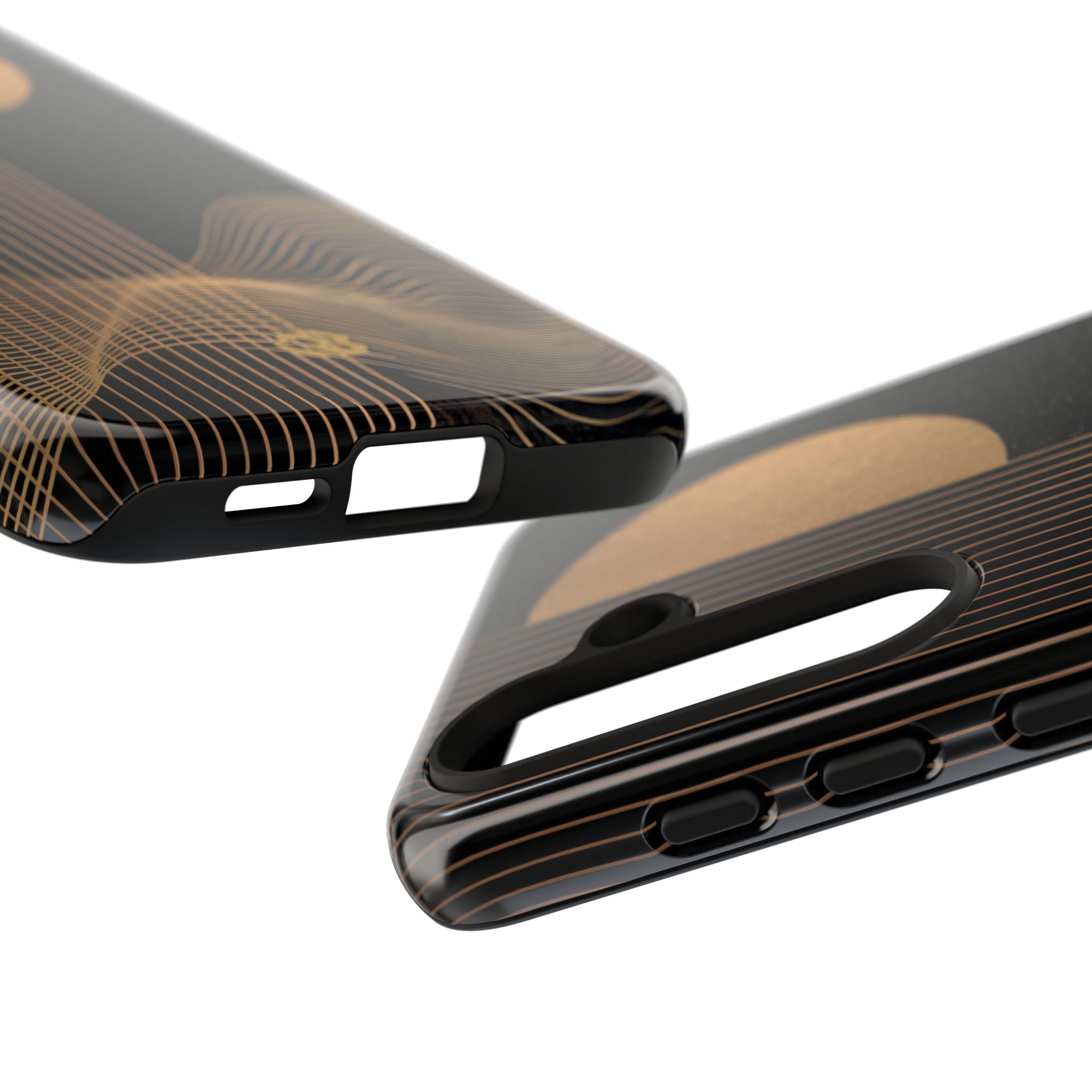 Gold Tough Phone Case for Samsung - Gilded Obsidian Dunes