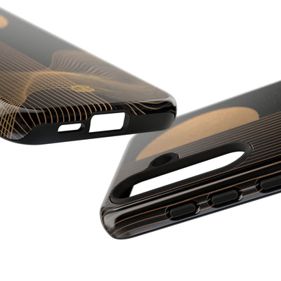 Gold Tough Phone Case for Samsung - Gilded Obsidian Dunes