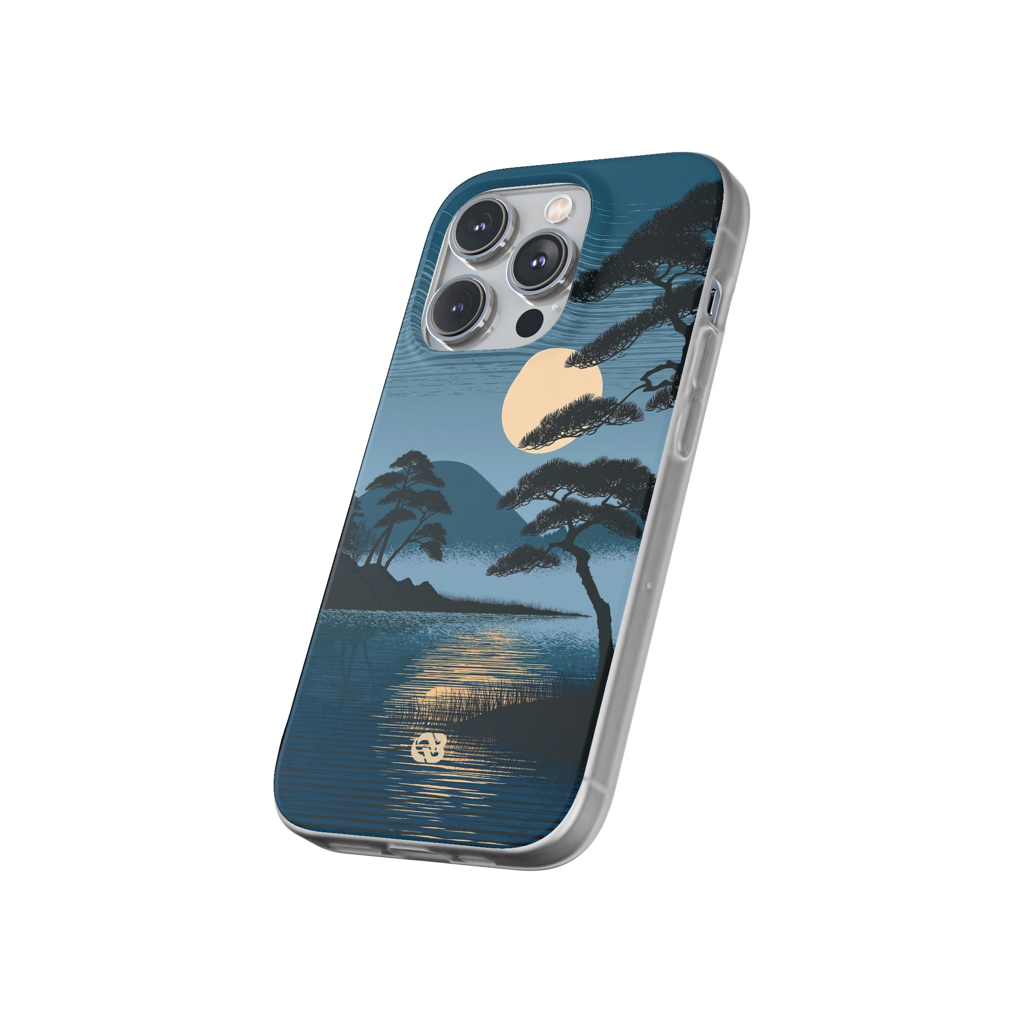 Blue Lite Phone Case for iPhone - Midnight Kyoto Pine