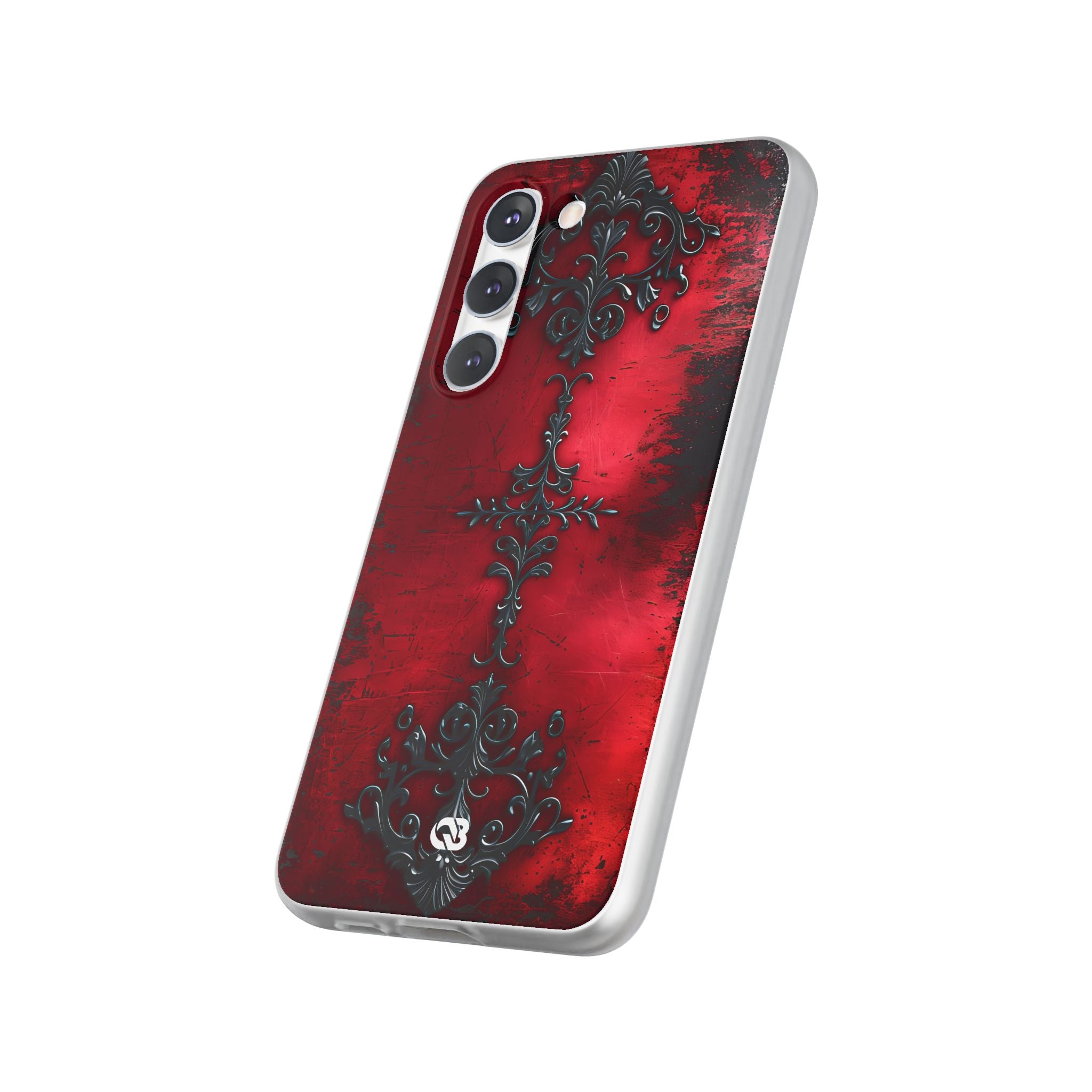 Crimson Gothic Filigree · Soft Phone Case for Samsung