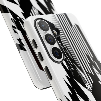 White Tough Phone Case for Samsung - Shattered Vector Spire
