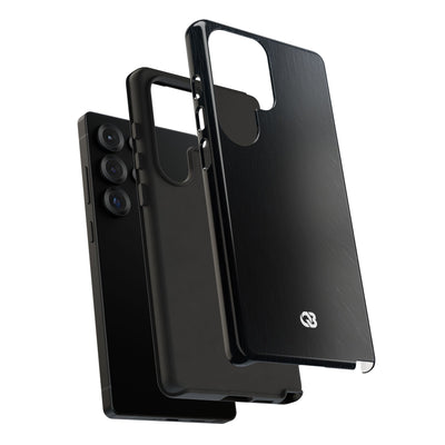 Black Tough Phone Case for Samsung - Midnight Brushed Grain