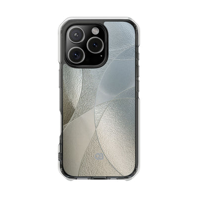 Silver Impact MagSafe Phone Case for iPhone - Frosted Silver Mosaic