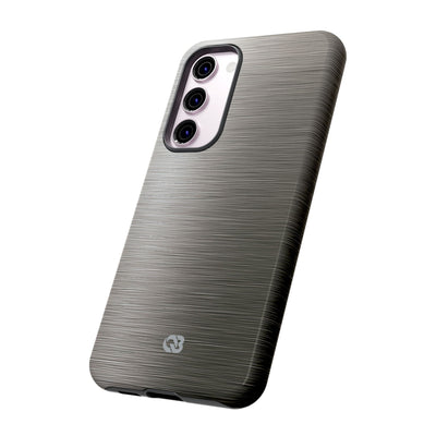 Grey Tough Phone Case for Samsung - Brushed Industrial Steel