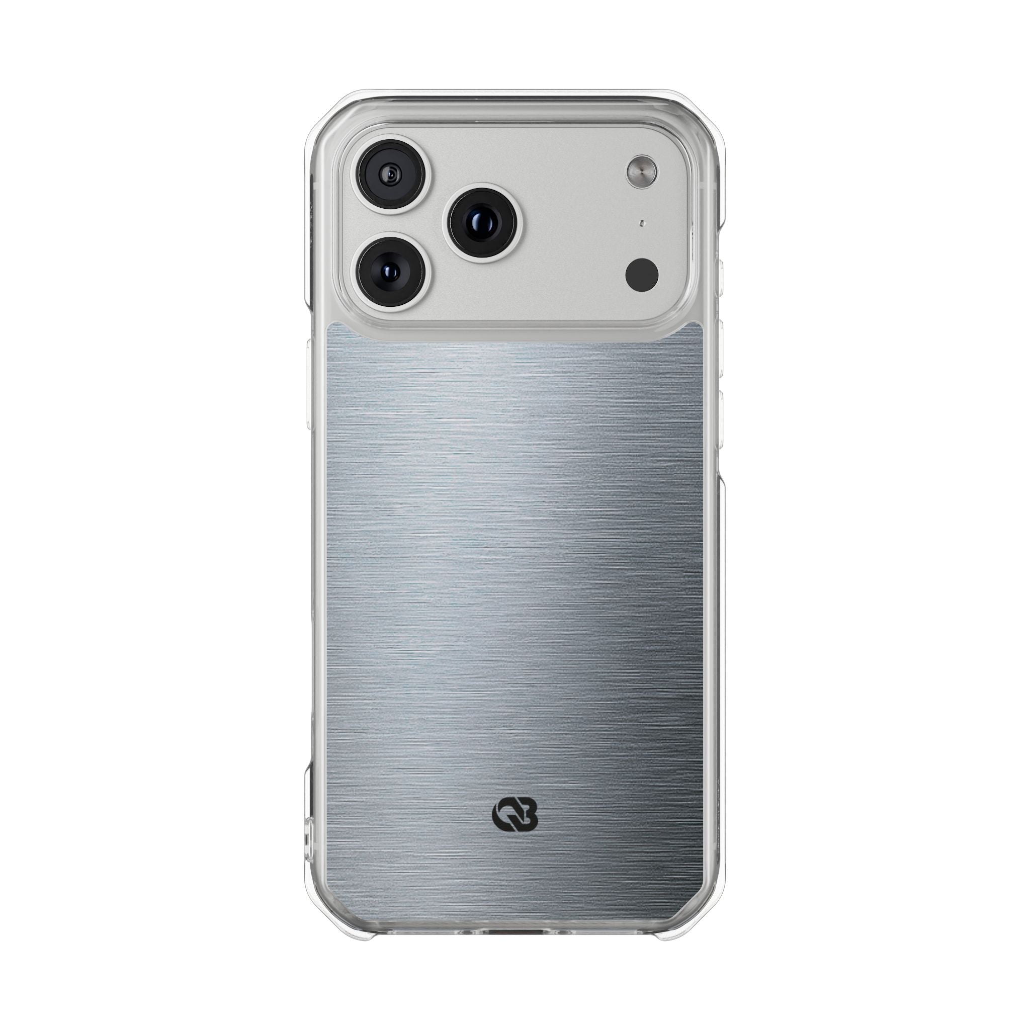 Silver Impact MagSafe Phone Case for iPhone - Satin Chrome Grain