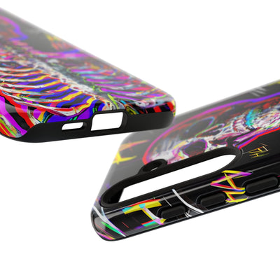 Neon Glitch Skeleton · Tough Handyhülle für Samsung