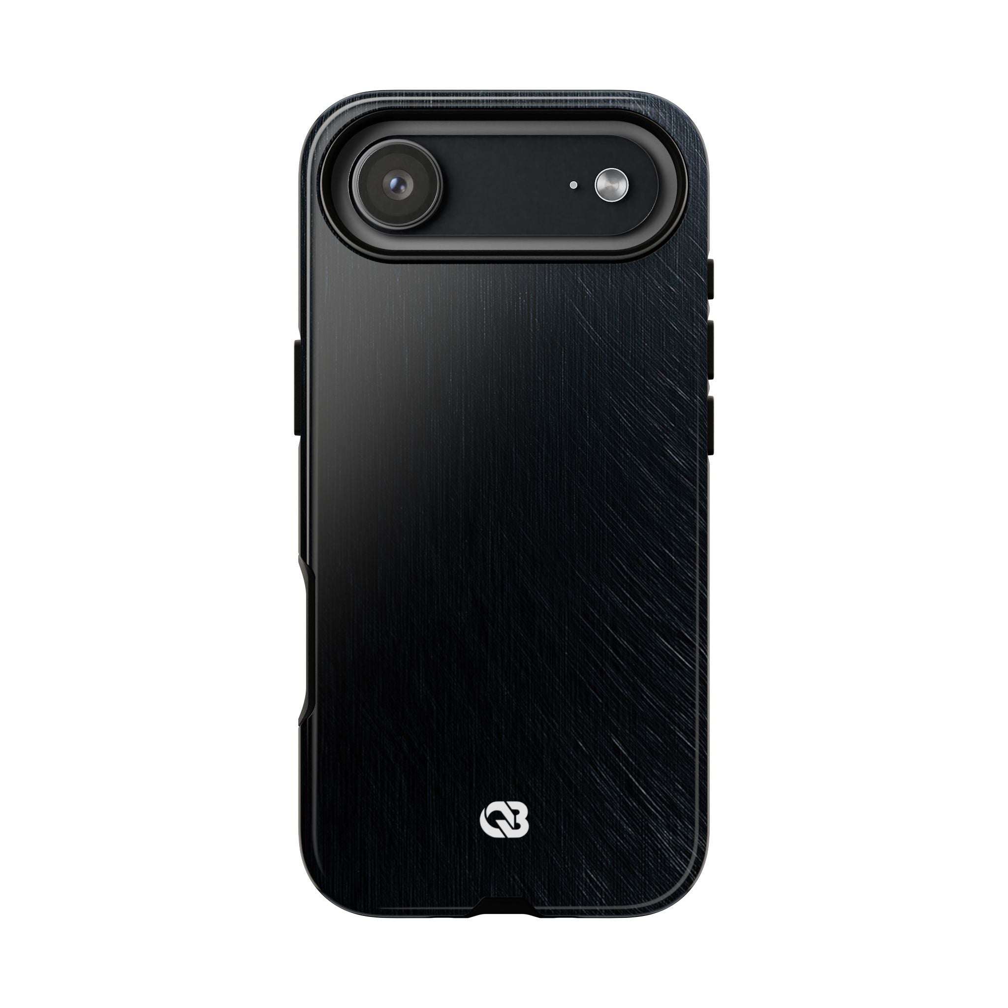 Black Tough Phone Case for iPhone - Midnight Brushed Grain