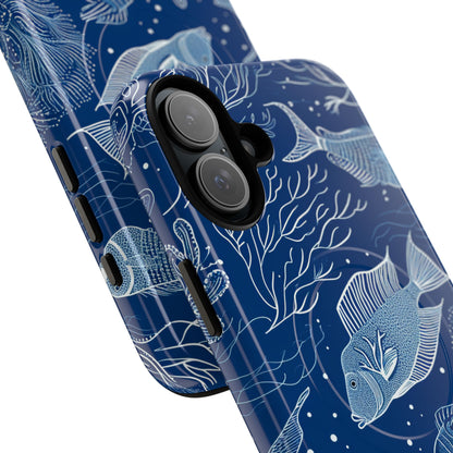 Navy Scale Reef iPhone 16 Plus Case - Tough+