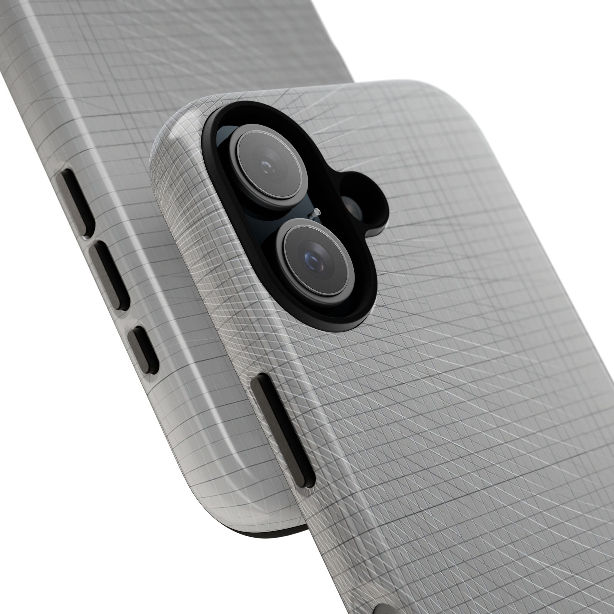 Grey Tough Phone Case for iPhone - Chrome Mesh Warp