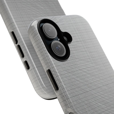 Grey Tough Phone Case for iPhone - Chrome Mesh Warp