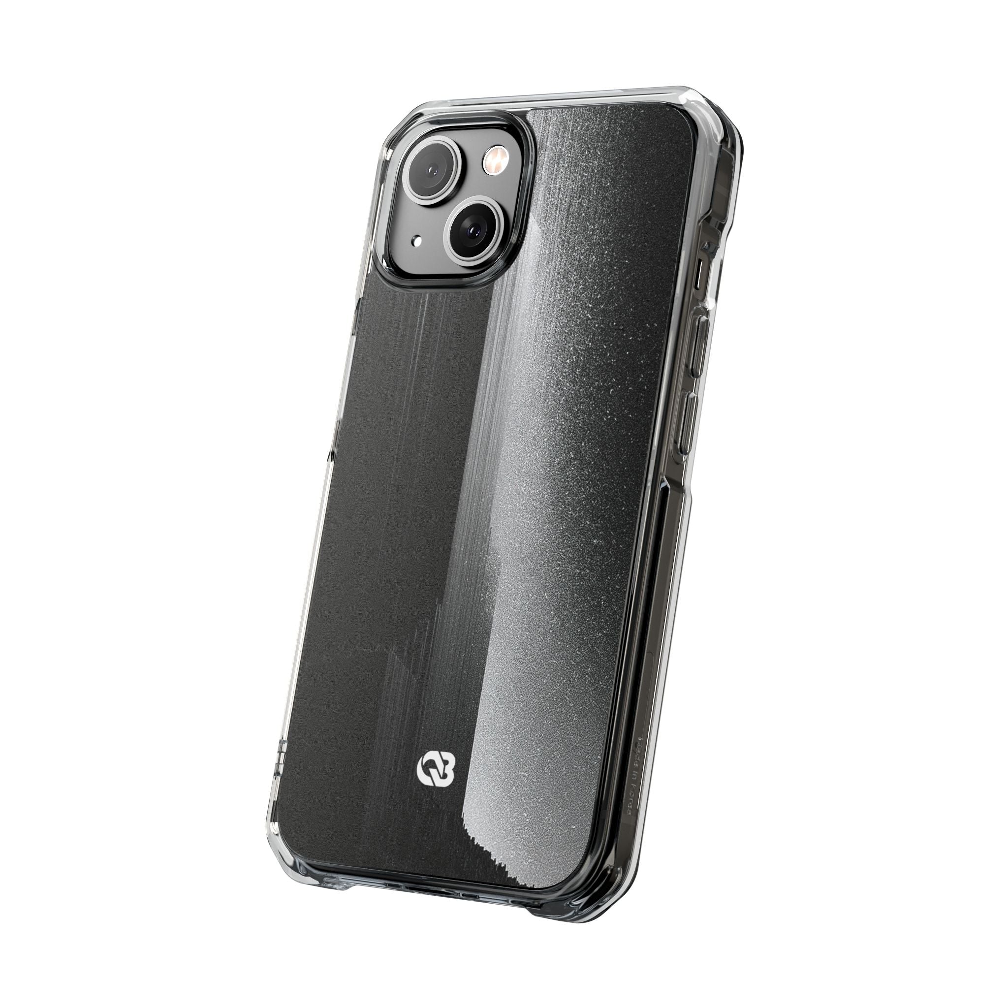 Black Impact MagSafe Phone Case for iPhone - Brutalist Pixel Monolith