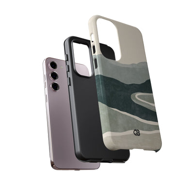 Green Tough Phone Case for Samsung - Misty Sage Valley