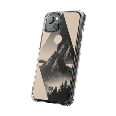 Beige Impact MagSafe Phone Case for iPhone - Obsidian Summit Parchment