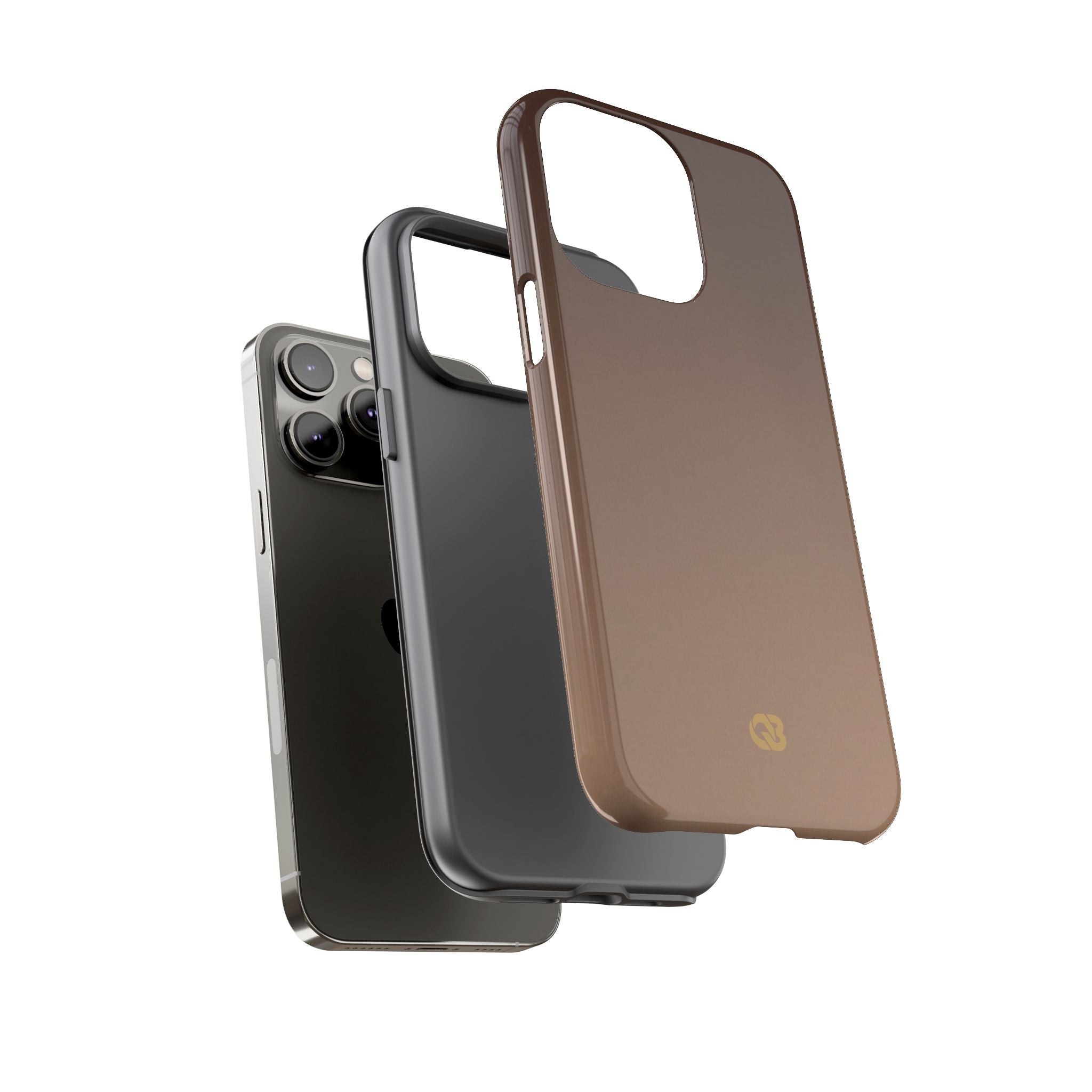 Brown Tough Phone Case for iPhone - Smoked Caramel Fade
