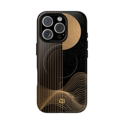 Gold Tough 2.0 Magsafe Phone Case for iPhone - Gilded Obsidian Dunes