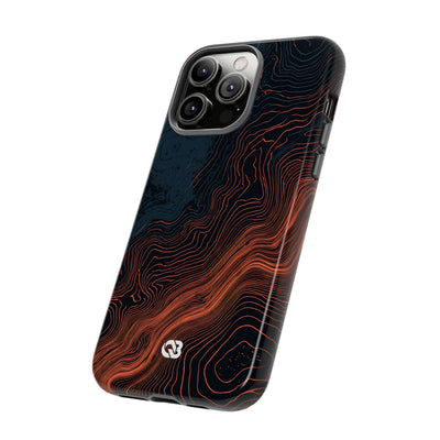 Black Tough Phone Case for iPhone - Volcanic Basalt Map