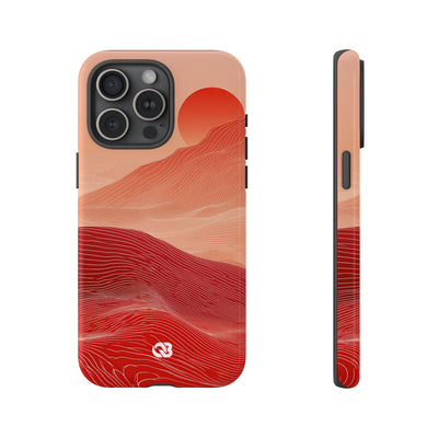 Red Tough Phone Case for iPhone - Crimson Ridge Lines