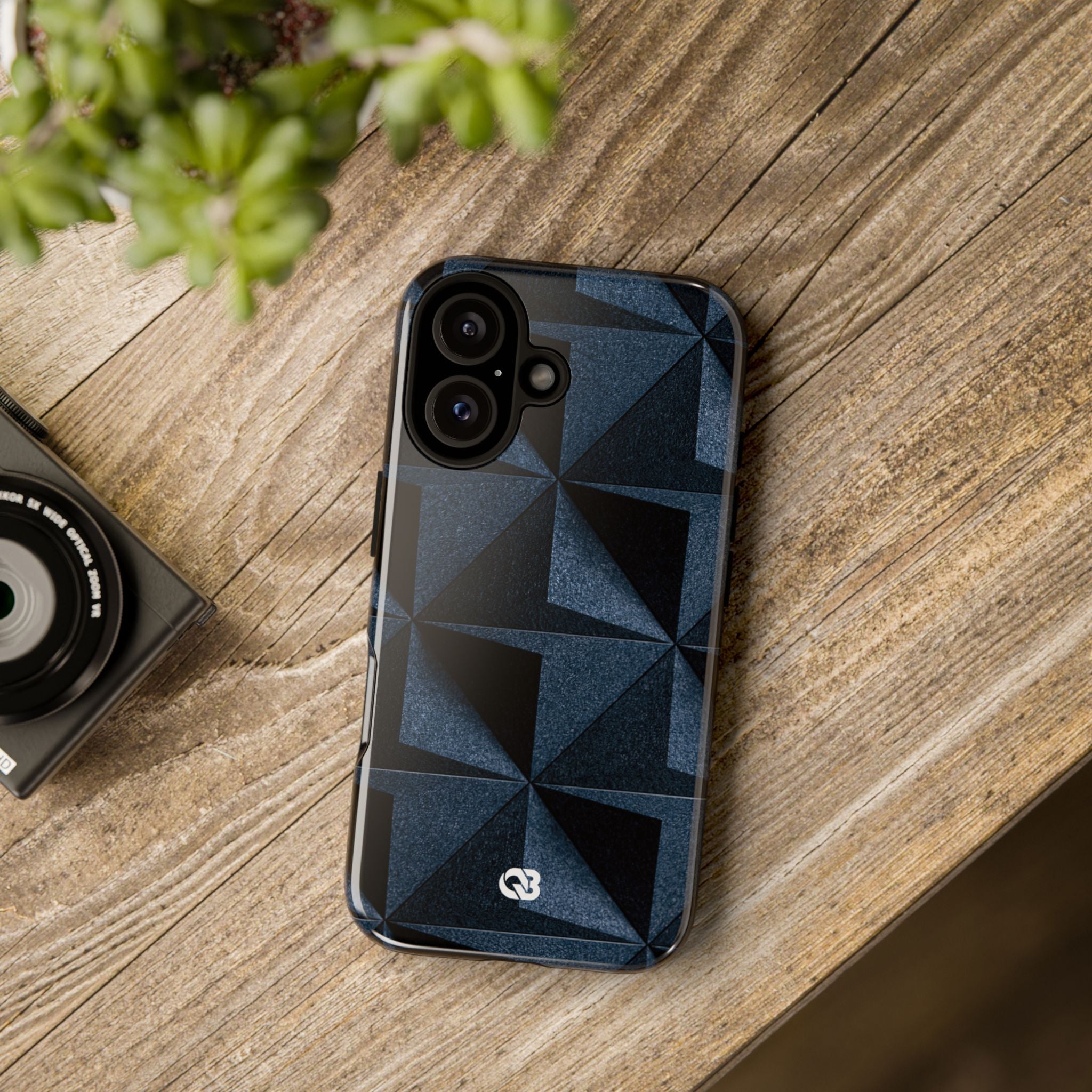 Blue Tough Phone Case for iPhone - Indigo Basalt Facets