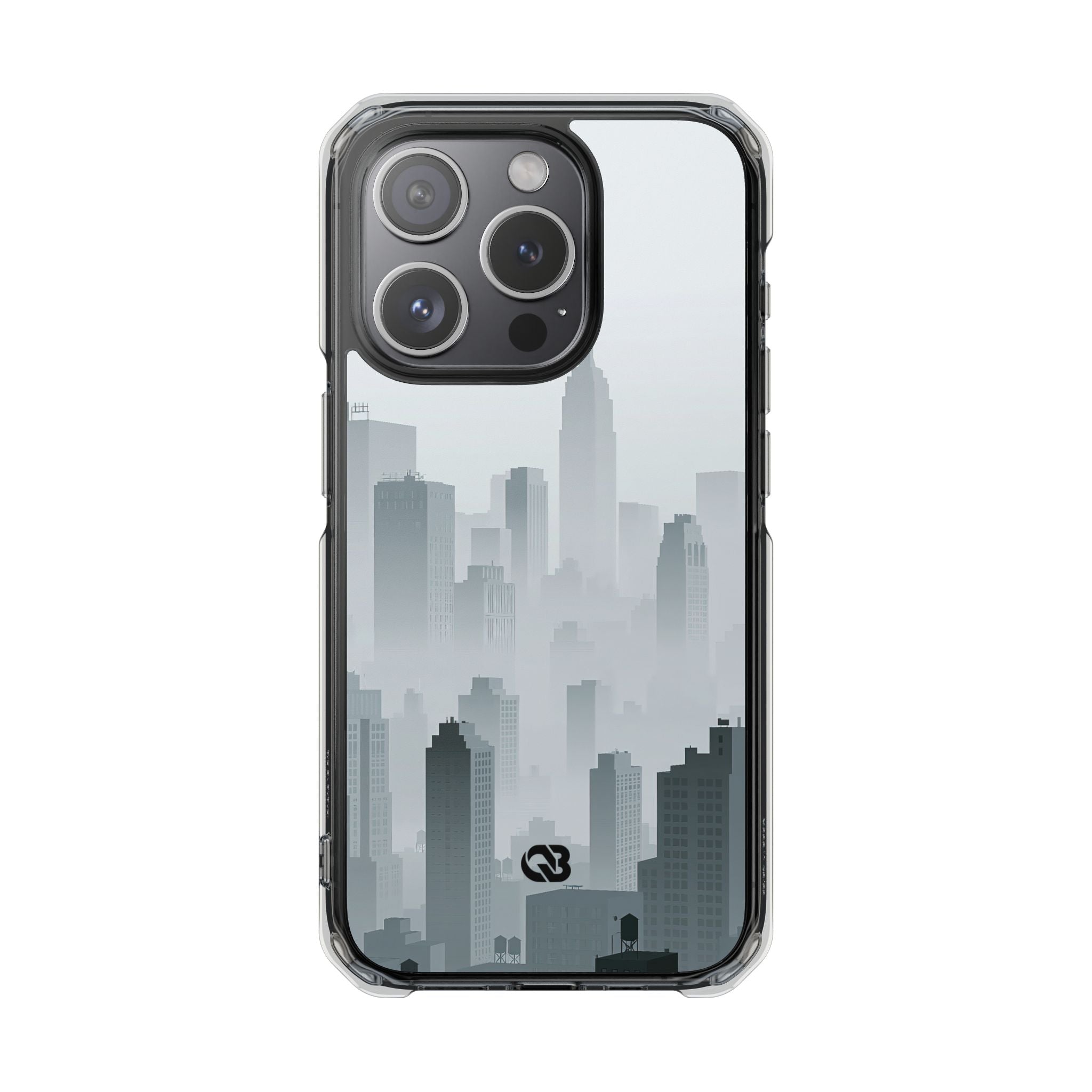 Grey Impact MagSafe Phone Case for iPhone - Steel Mist Skyline