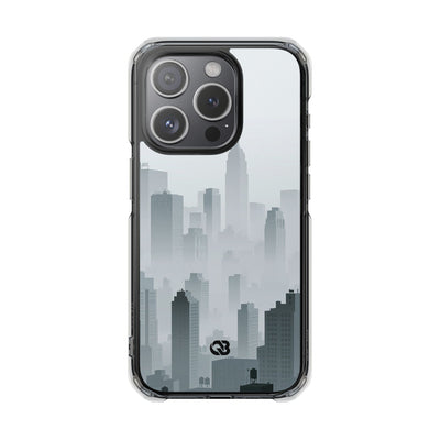 Grey Impact MagSafe Phone Case for iPhone - Steel Mist Skyline