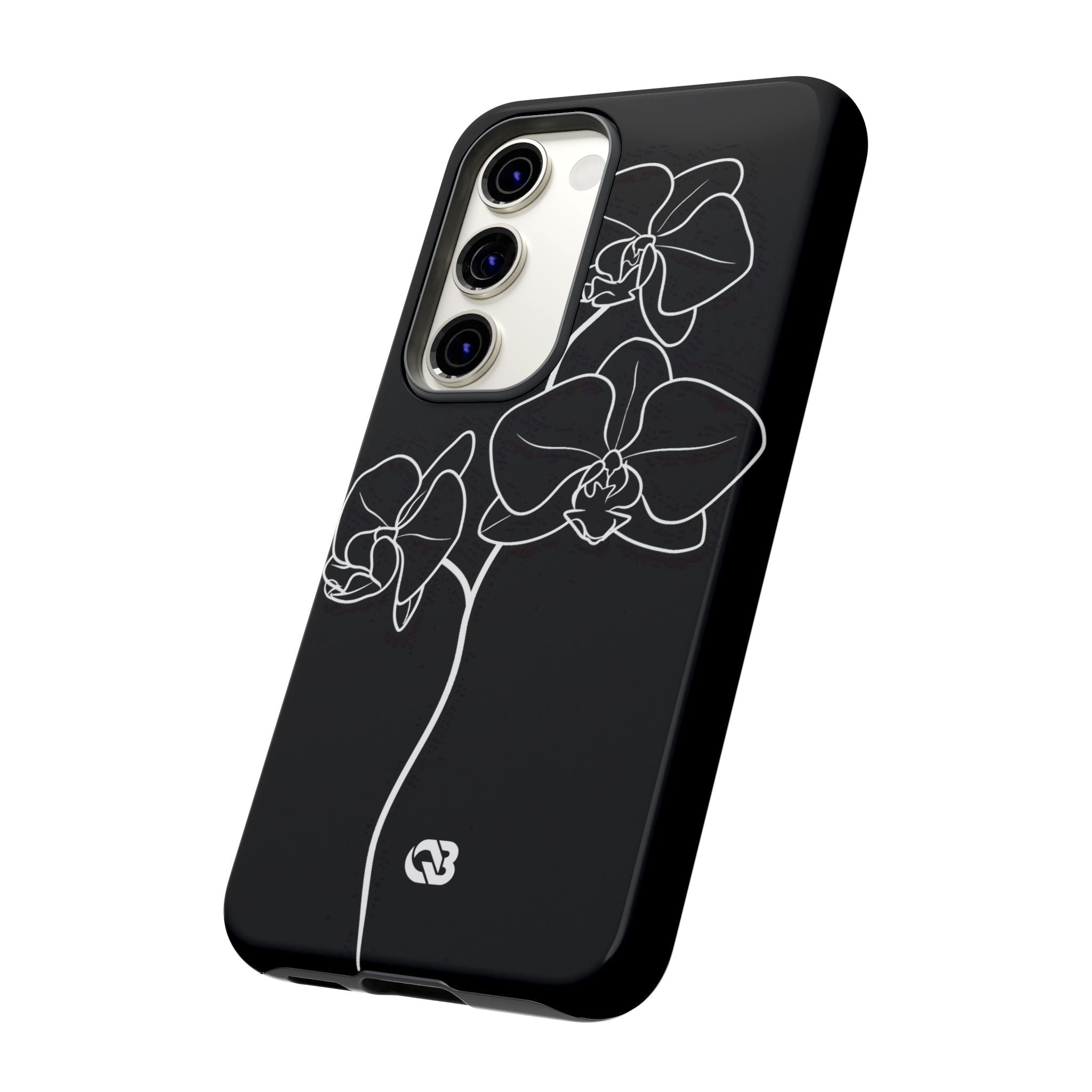 Black Tough Phone Case for Samsung - Noir Alabaster Orchid