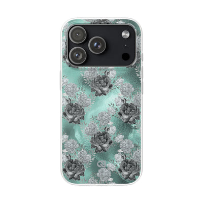 Frost Mint Floral · Soft Handyhülle für iPhone