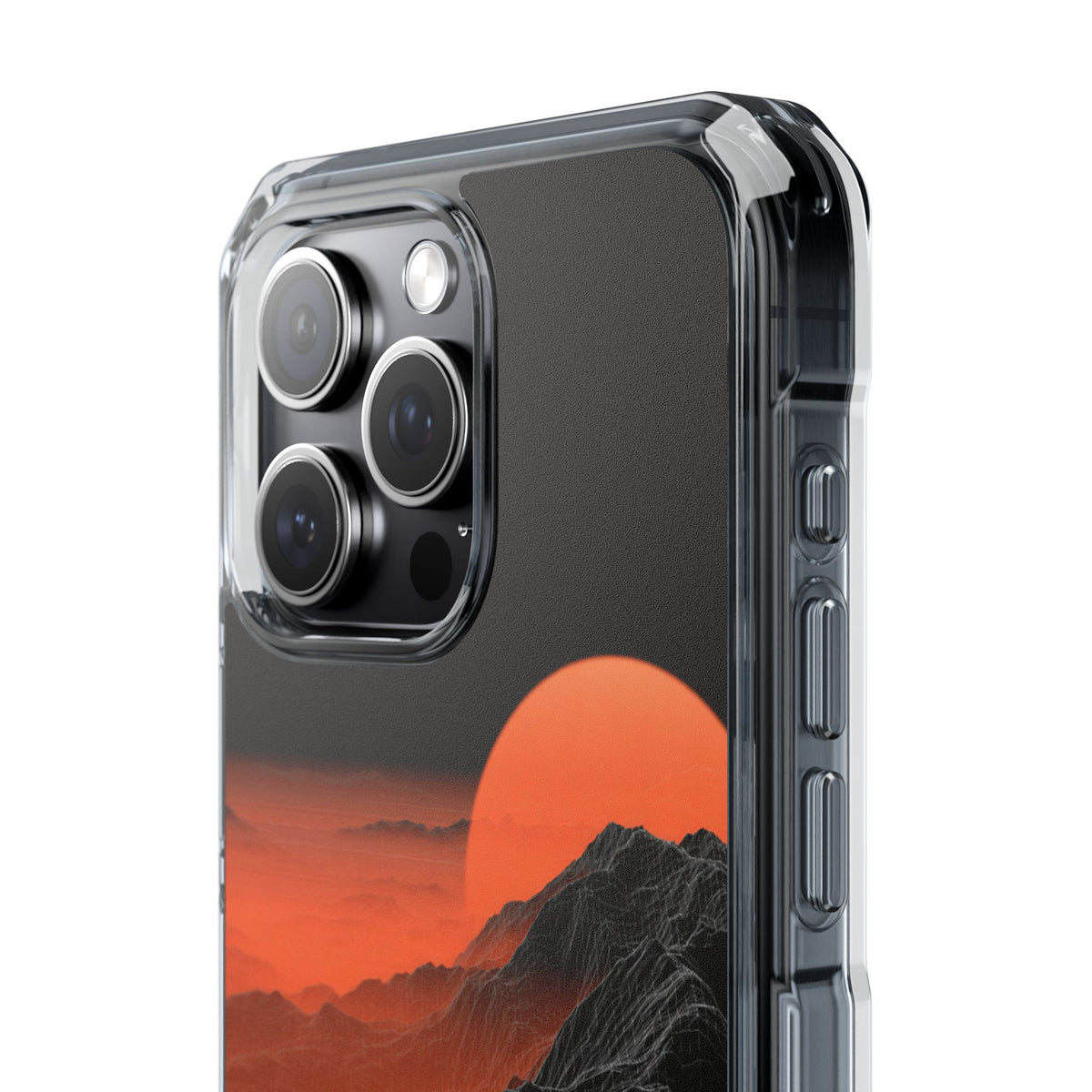 Solar Ridge Mesh · Clear Impact Magnetic Phone Case for iPhone · Black