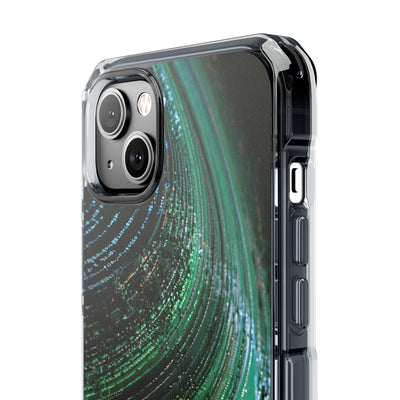 Orbital Data Stream · Clear Impact Magnetic Phone Case for iPhone · Green