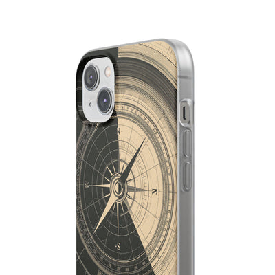 Beige Lite Phone Case for iPhone - Obsidian Nautical Blueprint