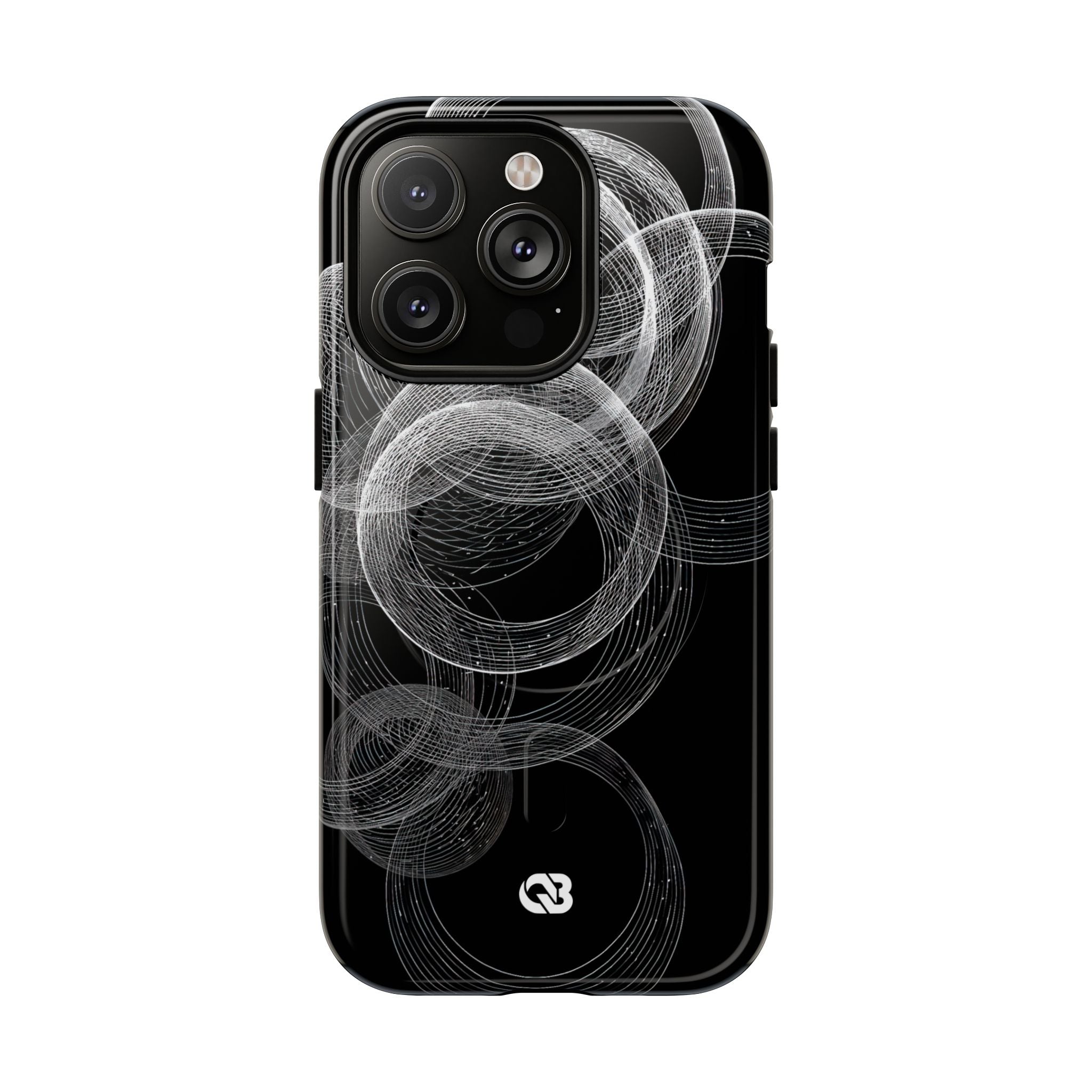 Black Tough 2.0 Magsafe Phone Case for iPhone - Kinetic Wireframe Orbit