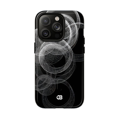Black Tough 2.0 Magsafe Phone Case for iPhone - Kinetic Wireframe Orbit